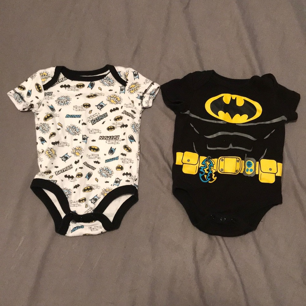 2 Batman newborn onesies